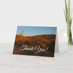Carte De Remerciements Coucher de soleil sur Saguaro I Paysage du désert
