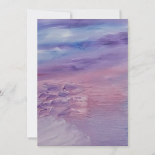 Carte De Remerciements Coucher de soleil violet bleu rose abstrait coloré