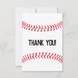 Carte De Remerciements Couches rouges de la partie de baseball Texte pers