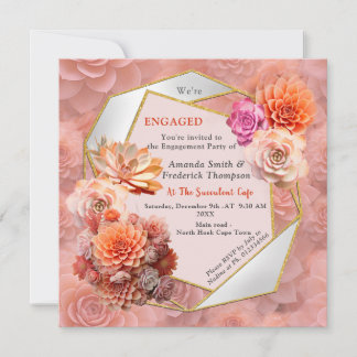 Carte De Remerciements Couleur de broyage d'abricot 2024 avec succulents