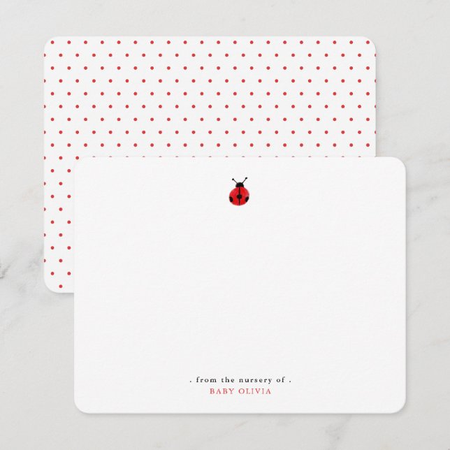 Carte De Remerciements Couleur d'eau mignonne fille Bug (Devant / Derrière)