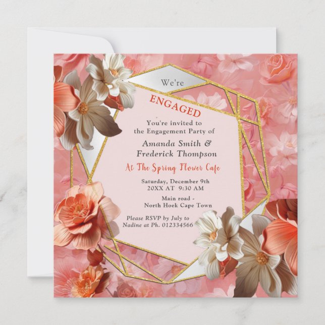 Carte De Remerciements Couleur douce 2024 des fleurs Peach Fuzz (Devant)