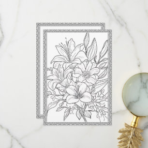 Carte De Remerciements Couleur florale simple et élégante Votre propre ca