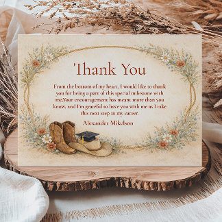Carte De Remerciements Country Wildflower Graduation Party