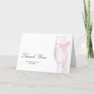Carte De Remerciements Coupes à vin Toast à l'amour Cravate papillon Ente