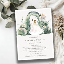 Couple Floral Garden Arch Mariage botanique Invite