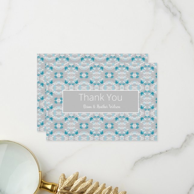 Carte De Remerciements Couples élégants à motifs de peinture (Devant/Arrière en situation)