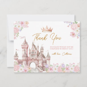 Carte De Remerciements Couronne de Château d'anniversaire de Princesse IL