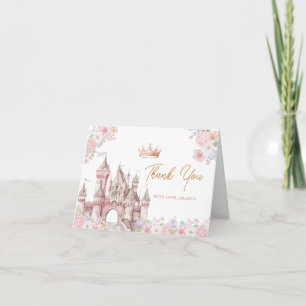 Carte De Remerciements Couronne de Château d'anniversaire de Princesse IL