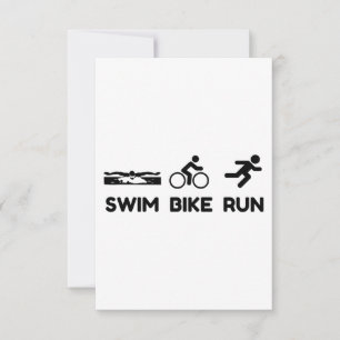 Carte De Remerciements Course cycliste Triathlon Swim