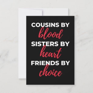Carte De Remerciements Cousins By Blood Sisters