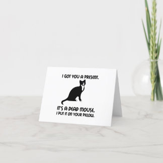 Carte De Remerciements Coussin de la souris Cat Dead