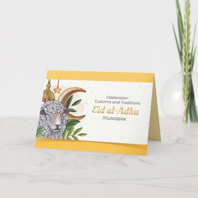 Carte De Remerciements Coutumes et traditions de célébration (Eid al-Adha (Devant)