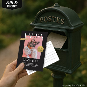 Carte De Remerciements Couverture de magazine personnalisée pour annivers