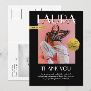 Carte De Remerciements Couverture de magazine personnalisée pour annivers