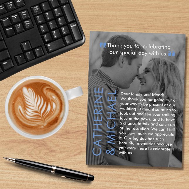 Carte De Remerciements Couverture de magazine - photo foncée - minimalist (Créateur téléchargé)