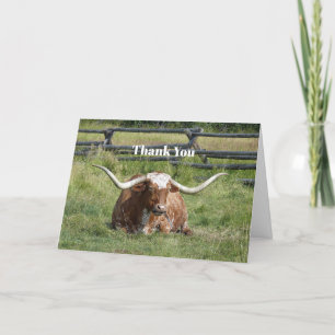 Carte De Remerciements Cow Texas Longhorn