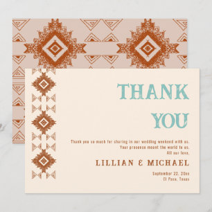 Carte De Remerciements Cowboy Country Western Desert Terracotta Mariage