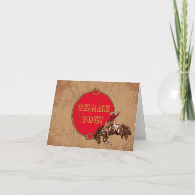 Carte De Remerciements Cowboy vintage (Devant)