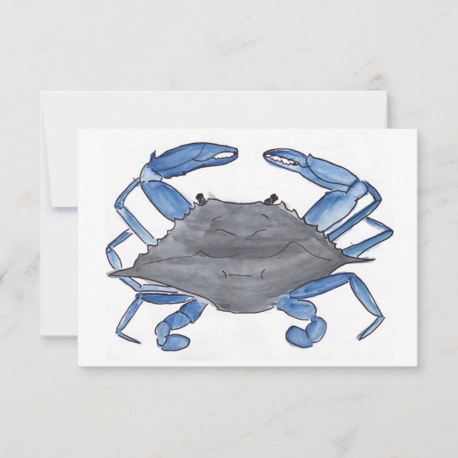 Carte De Remerciements Crabe bleu (Devant)