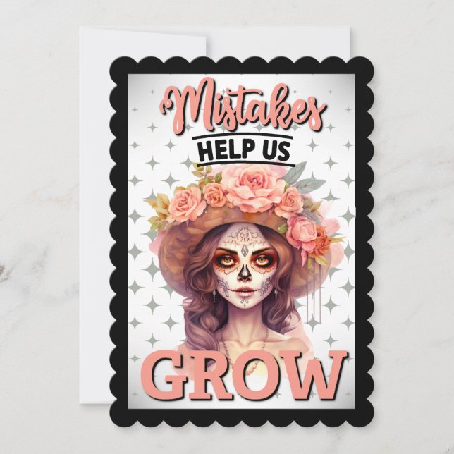 Carte De Remerciements Crâne à sucre mou (Devant)