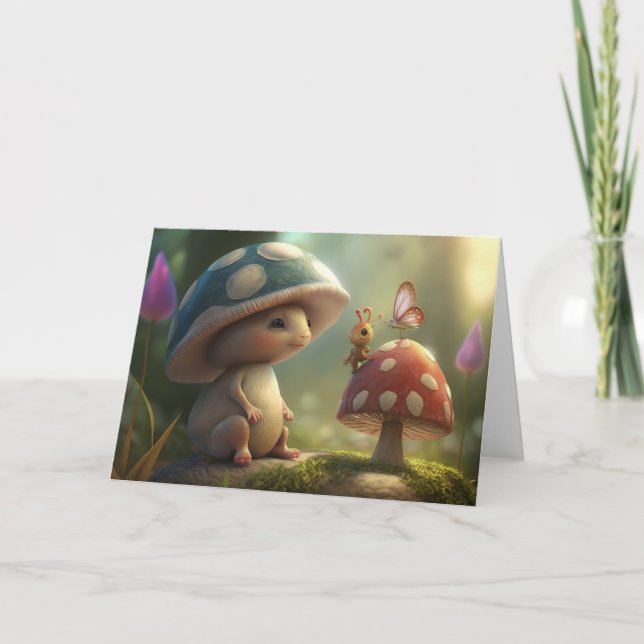 Carte De Remerciements Créatures du jardin de l'Imaginaire (Devant)