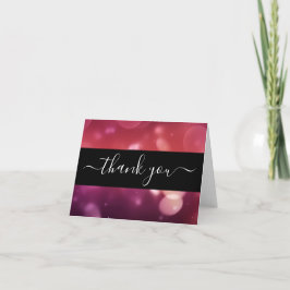 Carte De Remerciements Créez votre propre Bokeh personnalisé noir et rose