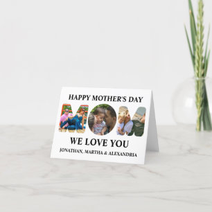 Carte De Remerciements Créez votre propre collage photo 3 Happy Mothers d