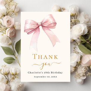 Carte De Remerciements Crème arc rose d'anniversaire