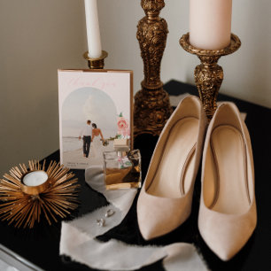 Carte De Remerciements Crème et Rose   Romantic Spring Florals Mariage