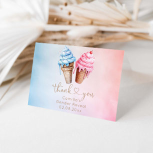 Carte De Remerciements Crème glacée Genre Reveal What's The Scoop