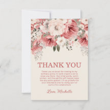 Crème rouge rose Aquarelle Florale Anniversaire