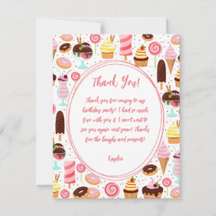Carte De Remerciements Criez pour les filles de glace crèmes Sucrées Cute