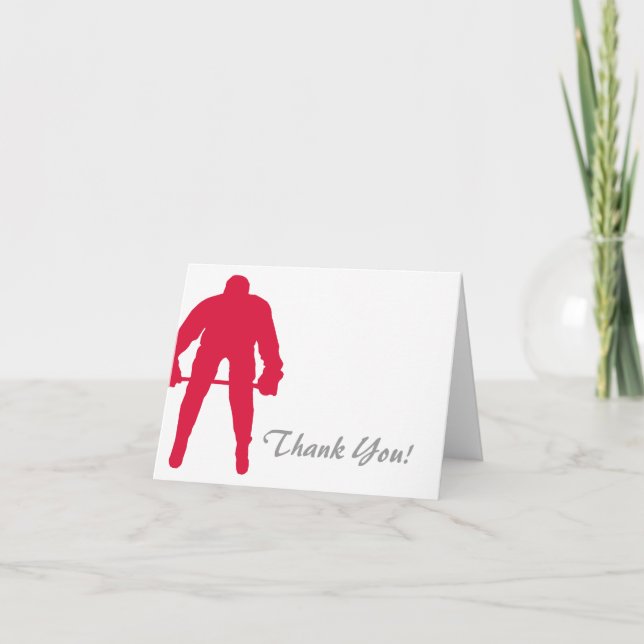 Carte De Remerciements Crimson Red Hockey (Devant)