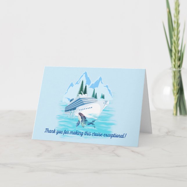 Carte De Remerciements Croisière Alaska Mountains Équipage personnalisé (Devant)
