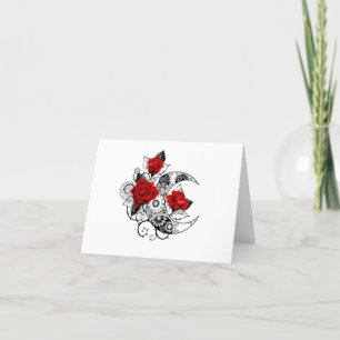 Carte De Remerciements Croissant mécanique avec roses rouges