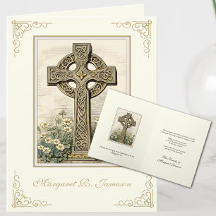 Carte De Remerciements Croix Celtique irlandaise catholique shamrock