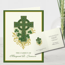 Carte De Remerciements Croix Celtique irlandaise catholique shamrock