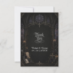 Carte De Remerciements Croix d'église de cathédrale gothique médiévale Ma