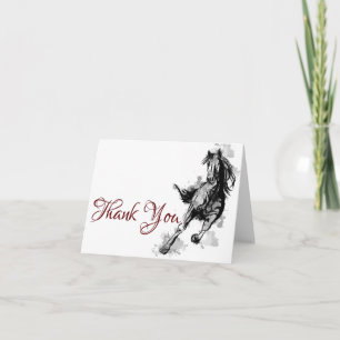 Carte De Remerciements Croquis à cheval