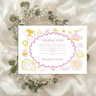 Carte De Remerciements Croquis de Mariage alimentaire italien rose