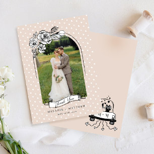 Carte De Remerciements Croquis floral Fairytale Amusants Fox Mariage Arch