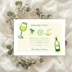 Carte De Remerciements Croquis Mariage italien jaune