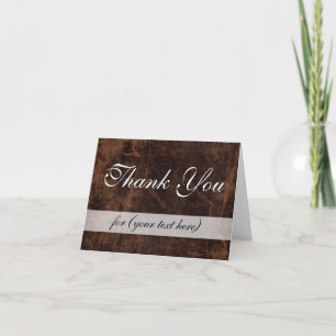 Carte De Remerciements Cuir Aspect Marron/Blanc Remerciements Directeur P