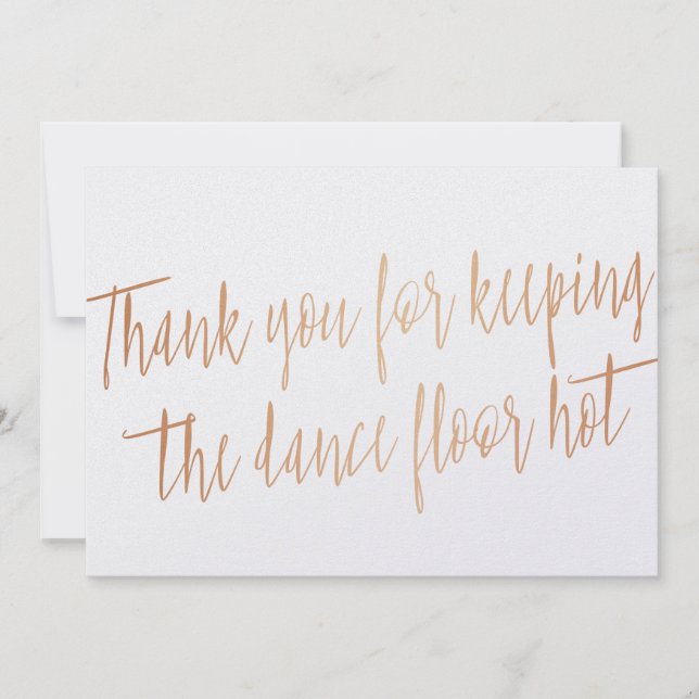 Carte De Remerciements Cuivre "Merci" pour groupe mariage, musicien, DJ (Devant)
