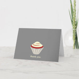 Carte de remerciements Cupcake de velours rouge