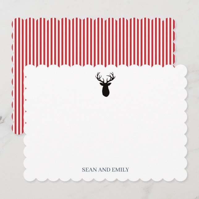 Carte De Remerciements Custom Antler Deer Wilderness Logo Stationary (Devant / Derrière)