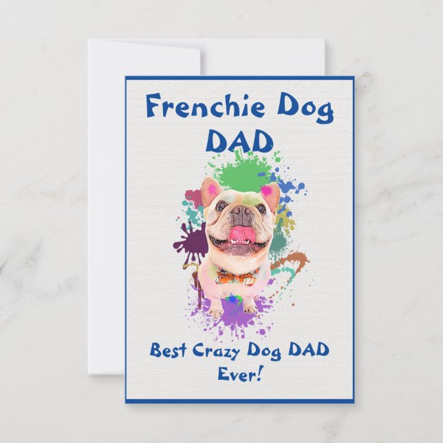 Carte De Remerciements Custom Frenchie papa chien meilleur chien fou papa (Devant)