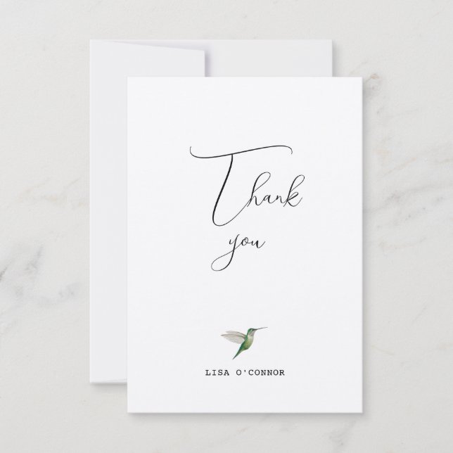 Carte De Remerciements Custom Hummingbird Thank you (Devant)