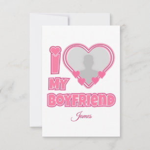Carte De Remerciements Custom I Love My Boyfriend - Ajouter photo et nom